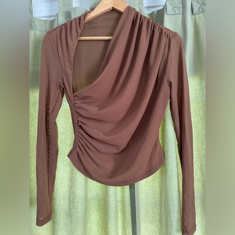 Brown Asymmetrical Top